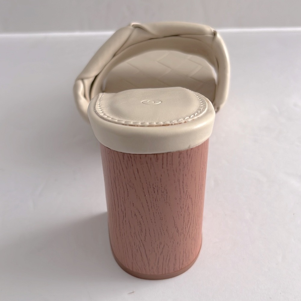 Womens Basket Weave Open Square Toe Block Heel Sandals Slides Pumps Size 5 NWT - Picture 4 of 8